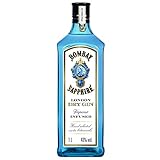 Bombay Sapphire Distilled London Dry Gin, per Dampfinfusion hergestellt mit 10 erlesenen exotischen Botanicals, ideal für die Hausbar und als Geschenk ab 18, 40% Vol., 100 cl/1L